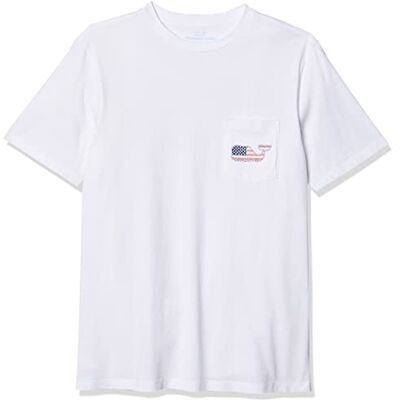 Vineyard Vines män kortärmad V V amerikansk val ficka t-shirt Vineyard Vines män kortärmad V V amerikansk val ficka t-shirt