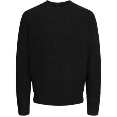 JACK & JONES JACK&JONES JCOWILDER stickad crew neck, svart, S JACK & JONES JACK&JONES JCOWILDER stickad crew neck, svart, S