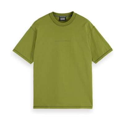 Scotch & Soda Seasonal Core Logo T-shirt med avslappnad passform, Calla Green 300, M Scotch & Soda Seasonal Core Logo T-shirt med avslappnad passform, Calla Green 300, M