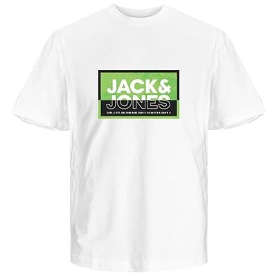 JACK & JONES JACK&JONES JCOLOGAN sommartryck t-shirt crew neck FST, Vit, S JACK & JONES JACK&JONES JCOLOGAN sommartryck t-shirt crew neck FST, Vit, S