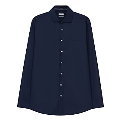 Seidensticker Silkesdekal herr regular fit långärmad poplin skjorta, Mörkblå, 43 Seidensticker Silkesdekal herr regular fit långärmad poplin skjorta, Mörkblå, 43
