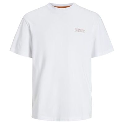 JACK & JONES Jjsummer Vibes Tee Ss Crew Neck, Vit, XL JACK & JONES Jjsummer Vibes Tee Ss Crew Neck, Vit, XL