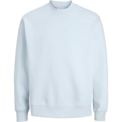 JACK & JONES Sweatshirt för män, enfärgad sweatshirt, Himmelsk blå, XS JACK & JONES Sweatshirt för män, enfärgad sweatshirt, Himmelsk blå, XS