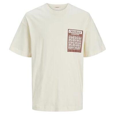 JACK & JONES JORMYKONOS GEO Front Tee SS C.N LN, Buttercreme, M JACK & JONES JORMYKONOS GEO Front Tee SS C.N LN, Buttercreme, M