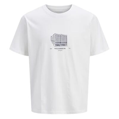 JACK & JONES Jorboston Graphic Tee Ss Crew Neck, Ljus vit, XL JACK & JONES Jorboston Graphic Tee Ss Crew Neck, Ljus vit, XL