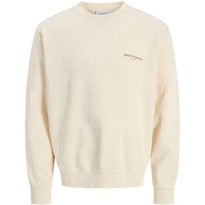 JACK & JONES Jjedover Print Sweat Crew Neck, Antik vit, XS JACK & JONES Jjedover Print Sweat Crew Neck, Antik vit, XS