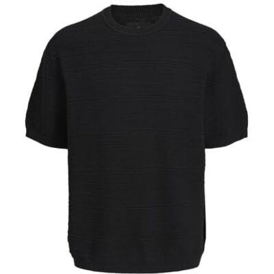 JACK & JONES herr Jprblawest stickad struktur crew neck Ss, svart, XL JACK & JONES herr Jprblawest stickad struktur crew neck Ss, svart, XL