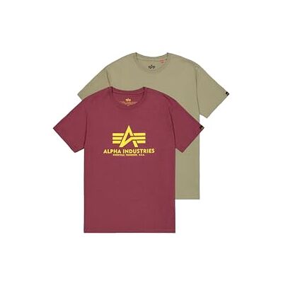 Alpha Industries Basic T 2-pack herr T-shirt Olive/Burgundy Alpha Industries Basic T 2-pack herr T-shirt Olive/Burgundy