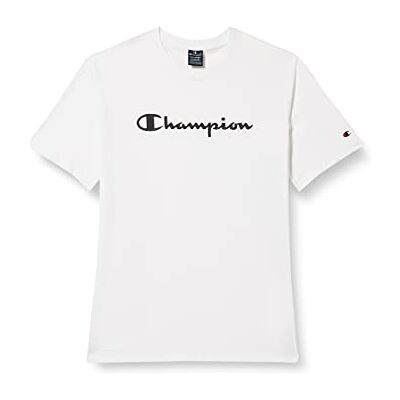 Champion Herren amerikansk sidoband S/S t-shirt, vit, S Champion Herren amerikansk sidoband S/S t-shirt, vit, S