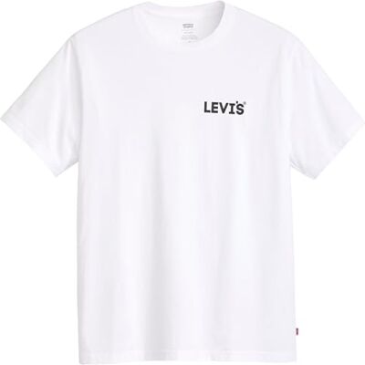 Levi's herr T-tröja Ss Relaxed Fit Tee, Headline logotyp 2 vit, S Levi's herr T-tröja Ss Relaxed Fit Tee, Headline logotyp 2 vit, S
