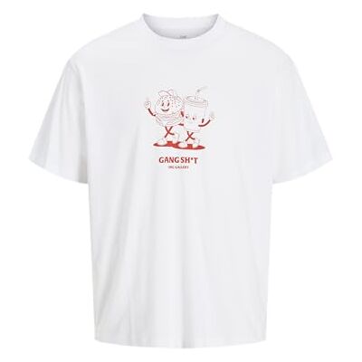 JACK & JONES Jorunexpect Tee Ss Crew Neck Tg, Ljus vit, S JACK & JONES Jorunexpect Tee Ss Crew Neck Tg, Ljus vit, S