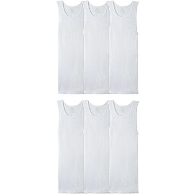 FRUIT OF THE LOOM Ärmlöst herrlinne, A-shirt, etikettfri och fukttransporterande, ribbat stretchtyg, 5XL FRUIT OF THE LOOM Ärmlöst herrlinne, A-shirt, etikettfri och fukttransporterande, ribbat stretchtyg, 5XL