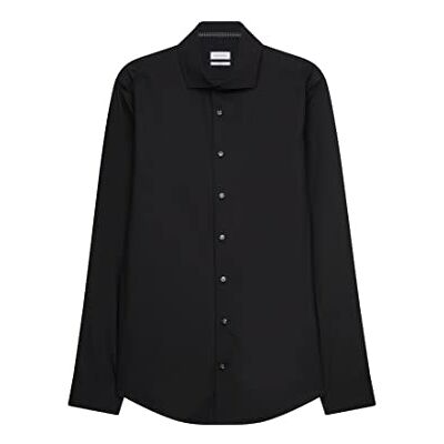 Seidensticker Slim Fit långärmad poplinskjorta för män, svart, 44 SE Seidensticker Slim Fit långärmad poplinskjorta för män, svart, 44 SE