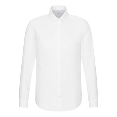 Seidensticker Silkesdekal affärsskjorta för män, slim fit, 66, affärströja, Vit (vit 01), 37 Seidensticker Silkesdekal affärsskjorta för män, slim fit, 66, affärströja, Vit (vit 01), 37