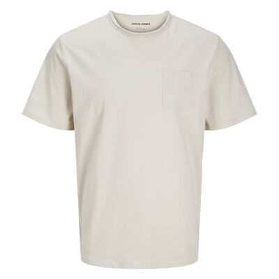 JACK & JONES Jjjake Tampa Pocket Tee Ss Crew Neck, Moonbeam, M JACK & JONES Jjjake Tampa Pocket Tee Ss Crew Neck, Moonbeam, M