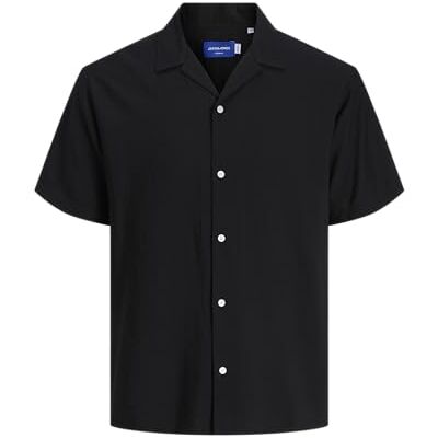 JACK & JONES Jorluke Billyburg Resort Shirt Ss, svart, S JACK & JONES Jorluke Billyburg Resort Shirt Ss, svart, S