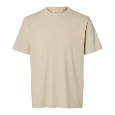 SELECTED MEN Slhspencer Rib Ss O-Neck Tee, Havregryn, S SELECTED MEN Slhspencer Rib Ss O-Neck Tee, Havregryn, S