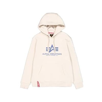 Alpha Industries Basic Hoodie för män, Vintage White, XXL Alpha Industries Basic Hoodie för män, Vintage White, XXL