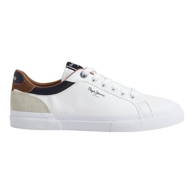 Pepe Jeans London Kenton Court M Herr Regular Fit Lädersneakers, Blåtvätt Pepe Jeans London Kenton Court M Herr Regular Fit Lädersneakers, Blåtvätt