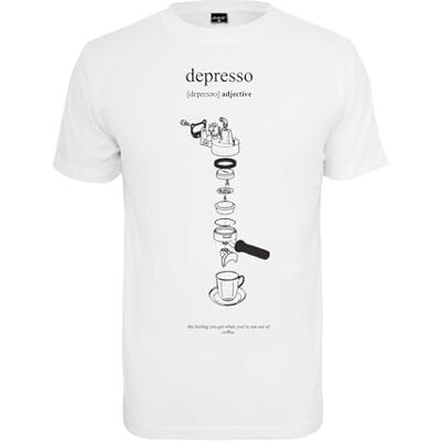 Tee Herr Depresso T-shirt för män, vit, M Tee Herr Depresso T-shirt för män, vit, M