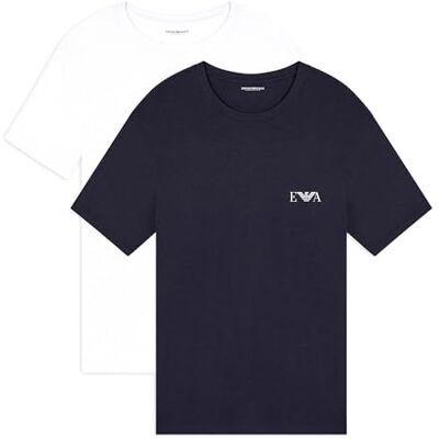 Giorgio Armani män 2-pack crew neck t-shirt, vit/blå, M Giorgio Armani män 2-pack crew neck t-shirt, vit/blå, M