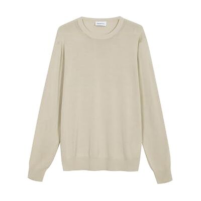 Diana Studio 100% lätt bomull extra vriden rakad tröja, herr, långärmad, avslappnad passform, Beige, XL Diana Studio 100% lätt bomull extra vriden rakad tröja, herr, långärmad, avslappnad passform, Beige, XL