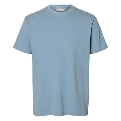 SELECTED MEN Slhspencer Rib Ss O-Neck Tee, Dammblå, S SELECTED MEN Slhspencer Rib Ss O-Neck Tee, Dammblå, S