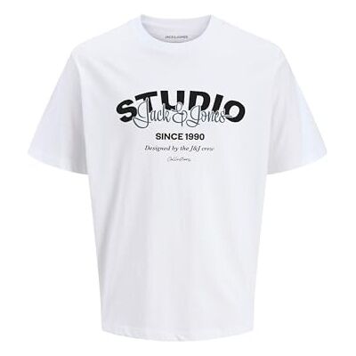 JACK & JONES Jjyuki Tee Ss Crew Neck Bf, Vit, M JACK & JONES Jjyuki Tee Ss Crew Neck Bf, Vit, M