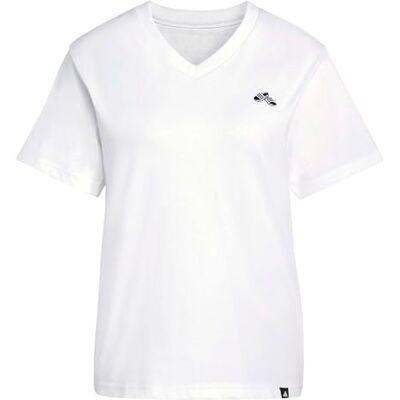 adidas Kobiety SUMMER SLIDE GRAPHIC VNECK T-SHIRT, white, M adidas Kobiety SUMMER SLIDE GRAPHIC VNECK T-SHIRT, white, M