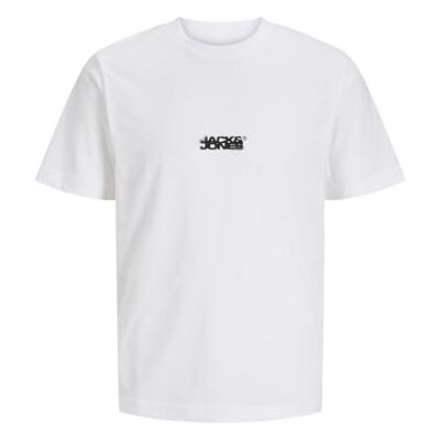 JACK & JONES Jcosago Logo Slub Tee Ss Crew Neck Pls, Ljus vit, 5XL JACK & JONES Jcosago Logo Slub Tee Ss Crew Neck Pls, Ljus vit, 5XL