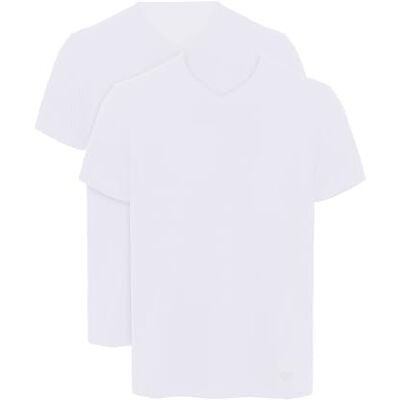 Giorgio Armani Herr ren bomull 2-pack V-hals T-Shirt Vit L Giorgio Armani Herr ren bomull 2-pack V-hals T-Shirt Vit L