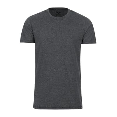 Trigema Slim Fit T-shirt för män av deluxe bomull, Antracit melerad, XXL Trigema Slim Fit T-shirt för män av deluxe bomull, Antracit melerad, XXL
