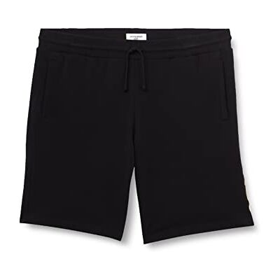 JACK&JONES PLUS Herr Jpstlogo sweatshorts i Ps sweatshorts, Svart/tryck: vit, 40 JACK&JONES PLUS Herr Jpstlogo sweatshorts i Ps sweatshorts, Svart/tryck: vit, 40
