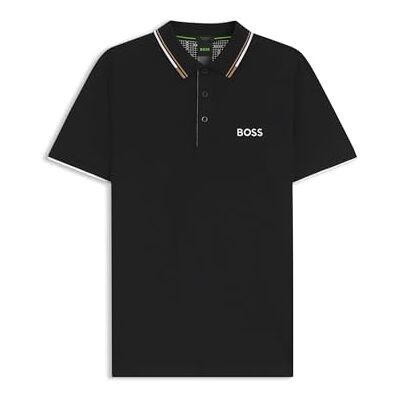 Boss Herr Paddy Pro Contrast-Logo pikétröja i bomullsblandning, Svart2, XS Boss Herr Paddy Pro Contrast-Logo pikétröja i bomullsblandning, Svart2, XS