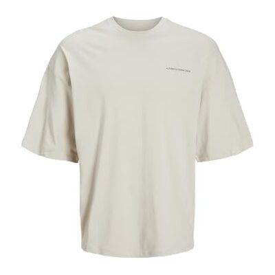 JACK & JONES Jjalmos Tee Ss Crew Neck, Moonbeam, L JACK & JONES Jjalmos Tee Ss Crew Neck, Moonbeam, L