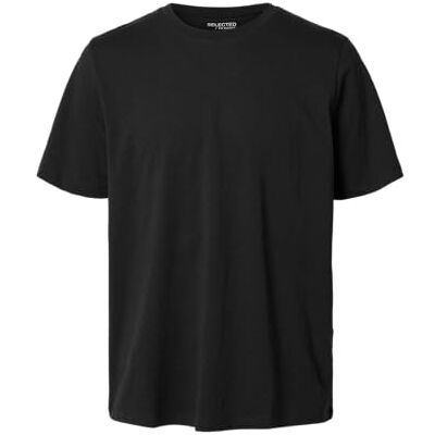 SELECTED HOMME SELETED HOMME Herr Slhaspen Slub Ss O-Neck Tee Noos T-shirt, svart, S SELECTED HOMME SELETED HOMME Herr Slhaspen Slub Ss O-Neck Tee Noos T-shirt, svart, S