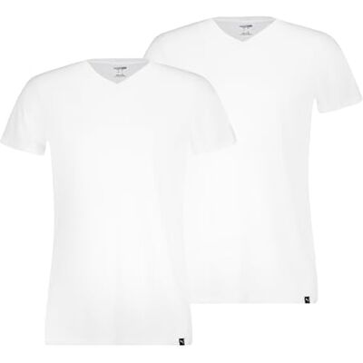 PUMA Män Everyday V-ringad T-shirt (2-pack), Vit, L PUMA Män Everyday V-ringad T-shirt (2-pack), Vit, L