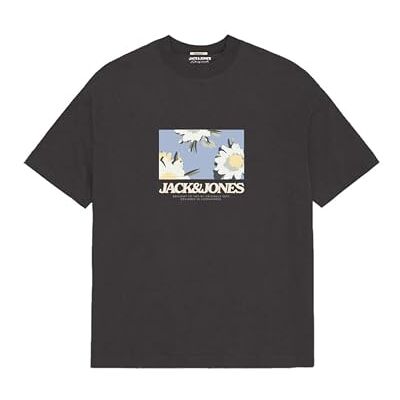 JACK & JONES Jortavira AOP Tee Ss Crew Neck FST, svart, L JACK & JONES Jortavira AOP Tee Ss Crew Neck FST, svart, L