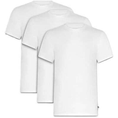 Ted Baker Herr 3-pack andningsbar bomull stretch rund hals t-shirt, Vitt, M Ted Baker Herr 3-pack andningsbar bomull stretch rund hals t-shirt, Vitt, M