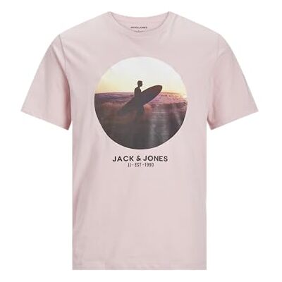 JACK & JONES JJCELLOX Tee SS Crew Neck, Rosa nektar, L JACK & JONES JJCELLOX Tee SS Crew Neck, Rosa nektar, L