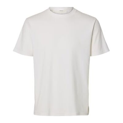 SELECTED MEN Slhspencer Rib Ss O-Neck Tee, Ljus vit, S SELECTED MEN Slhspencer Rib Ss O-Neck Tee, Ljus vit, S