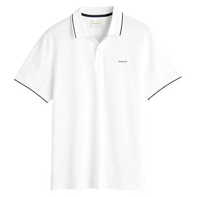 GANT Tipping SS Pique Rugger, Vit, 5XL GANT Tipping SS Pique Rugger, Vit, 5XL