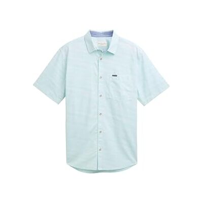 TOM TAILOR herrskjorta, 37980 – Grön oregelbunden struktur, XL TOM TAILOR herrskjorta, 37980 – Grön oregelbunden struktur, XL