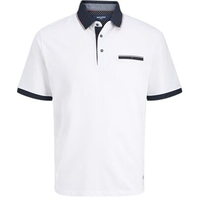 JACK & JONES Jprbluhubo Polo Ss Prau25, Ljus vit, M JACK & JONES Jprbluhubo Polo Ss Prau25, Ljus vit, M
