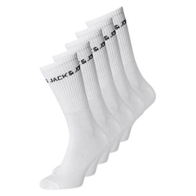 JACK & JONES Jacbasic Logo Tennis Strumpor 5 Pac Pls Noos, Vit, 43-46 EU JACK & JONES Jacbasic Logo Tennis Strumpor 5 Pac Pls Noos, Vit, 43-46 EU
