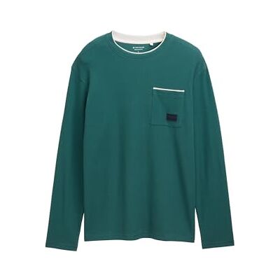 TOM TAILOR Herr 1047797 långärmad t-shirt, 14171-Jasper grön, XS, 14171 Jaspisgrön, XS TOM TAILOR Herr 1047797 långärmad t-shirt, 14171-Jasper grön, XS, 14171 Jaspisgrön, XS