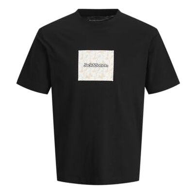 JACK & JONES Jorsplit Aop branding Tee Ss Crew Pls, svart, 5XL JACK & JONES Jorsplit Aop branding Tee Ss Crew Pls, svart, 5XL