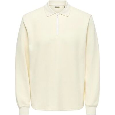 Only & Sons Onstrevor Reg Ls Polo Noos pikétröja för män, Antik vit, XL Only & Sons Onstrevor Reg Ls Polo Noos pikétröja för män, Antik vit, XL
