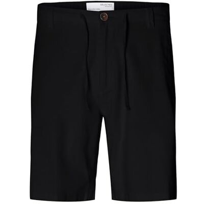 SELECTED HOMME SELETED HOMME Herr slhregular-brody-shorts Noos linnebyxor, svart, M SELECTED HOMME SELETED HOMME Herr slhregular-brody-shorts Noos linnebyxor, svart, M