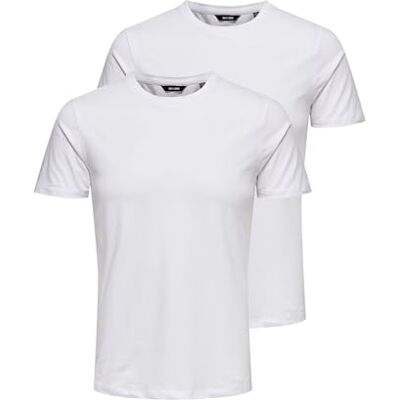 Only & Sons bestseller a/s T-shirt för män, Vit/förpackning: 2 vit, XL Only & Sons bestseller a/s T-shirt för män, Vit/förpackning: 2 vit, XL